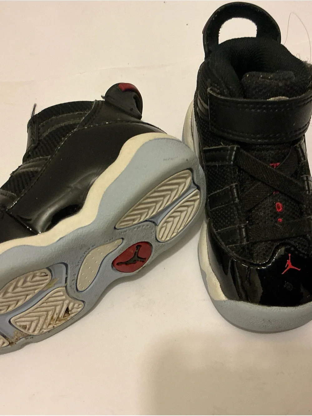 Jordan Kids toddler Black and Red High-Top Sneakers 5C